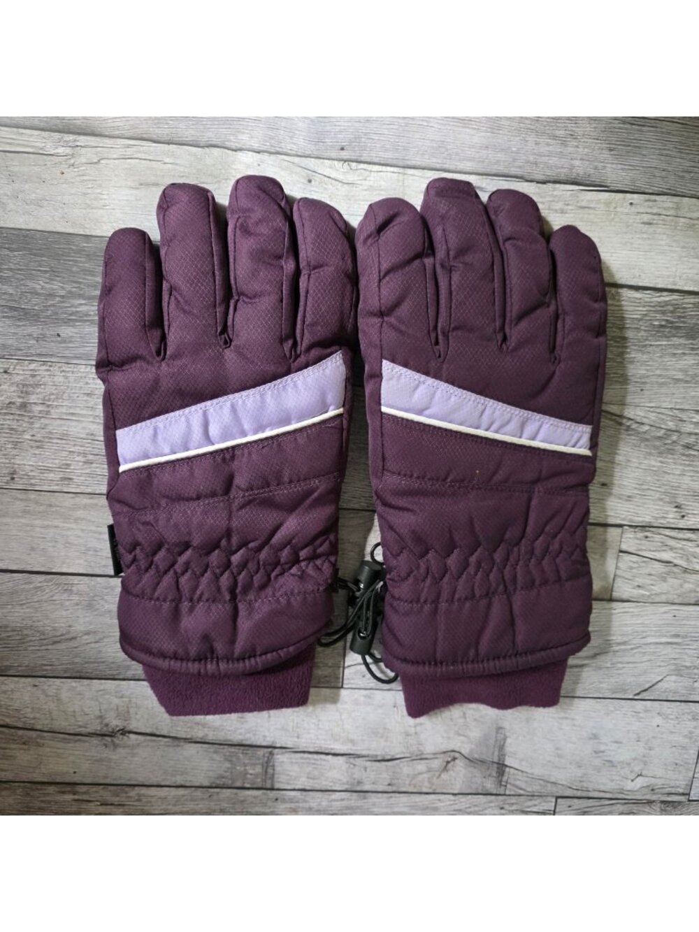 Purple Insulated Winter Gloves With Elastic Cuffs & Grip Palms For Women Thermos